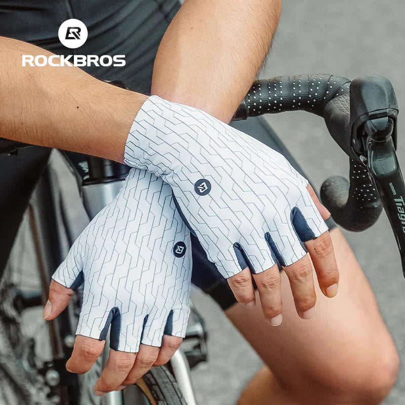 ROCKBROS Mountain Road Cycling Fingerless Gloves Shockproof Breathable Non-Slip