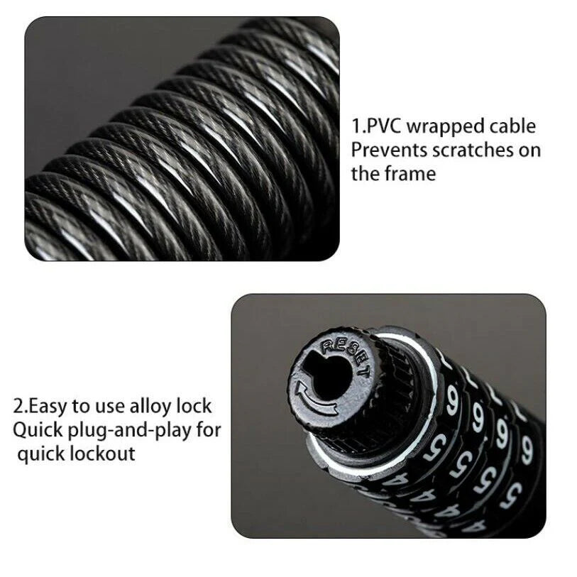 JIN Bicycle Cable Lock Bike Anti-theft Lock Mini 1.5m Bicycle Security Password