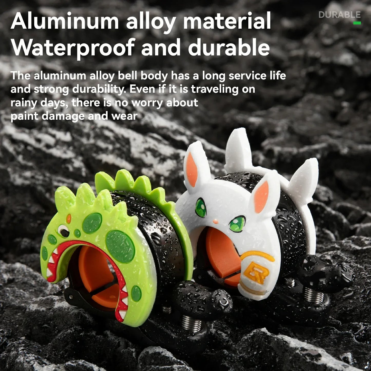 Cartoon Bike Bell – Rabbit & Dinosaur Designs, Loud & Waterproof