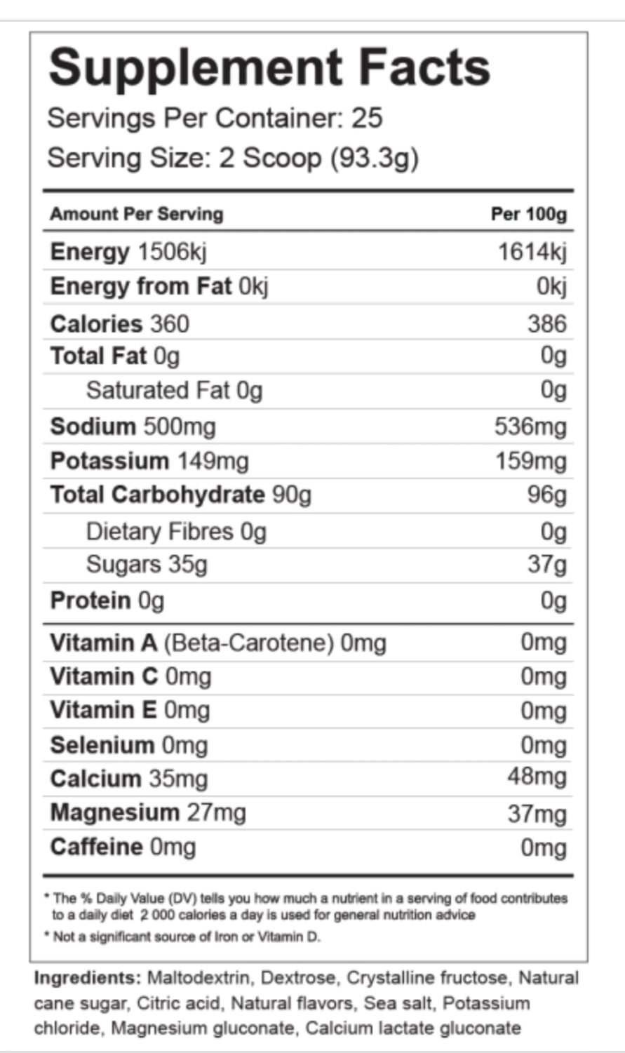 PREMIUM FUEL 90G CARBS - 1.4KG BAG - LemonLime