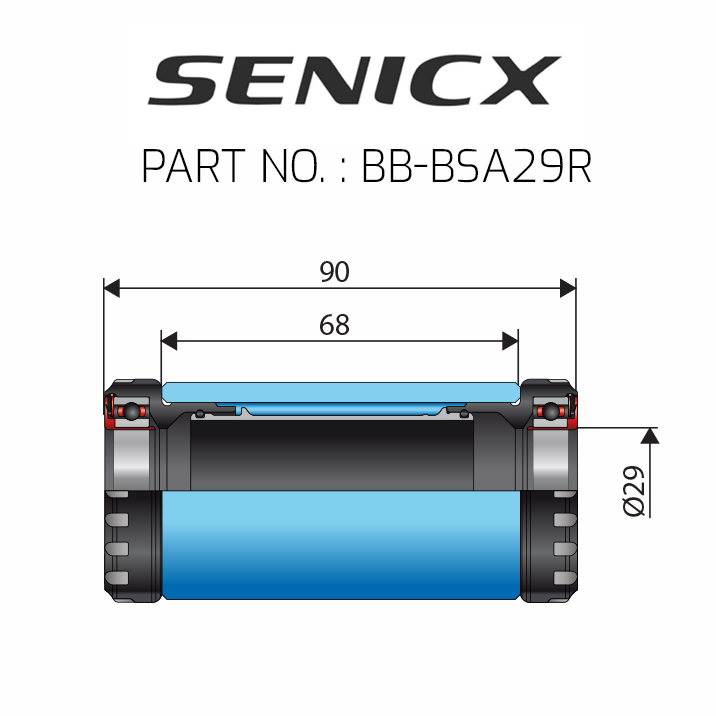 BSA Bottom Bracket ∅29 (Road-68MM)