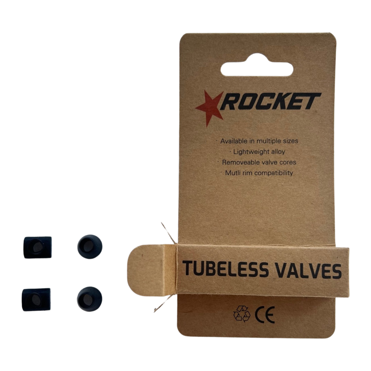 Pair Tubeless valves 80mm Black