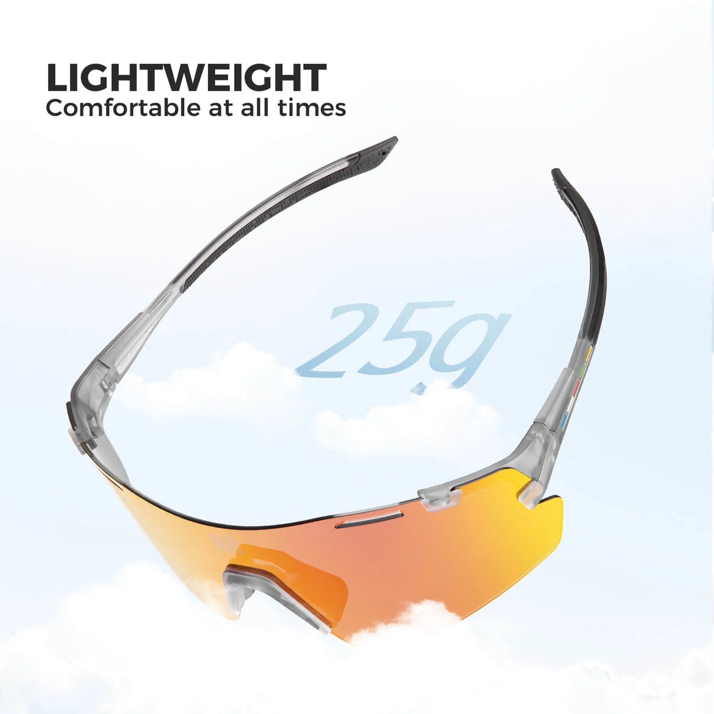 【ROAD TO SKY】 Photochromatic Cycling Sunglasses-BOUNDLESS (includes two extra lenses)