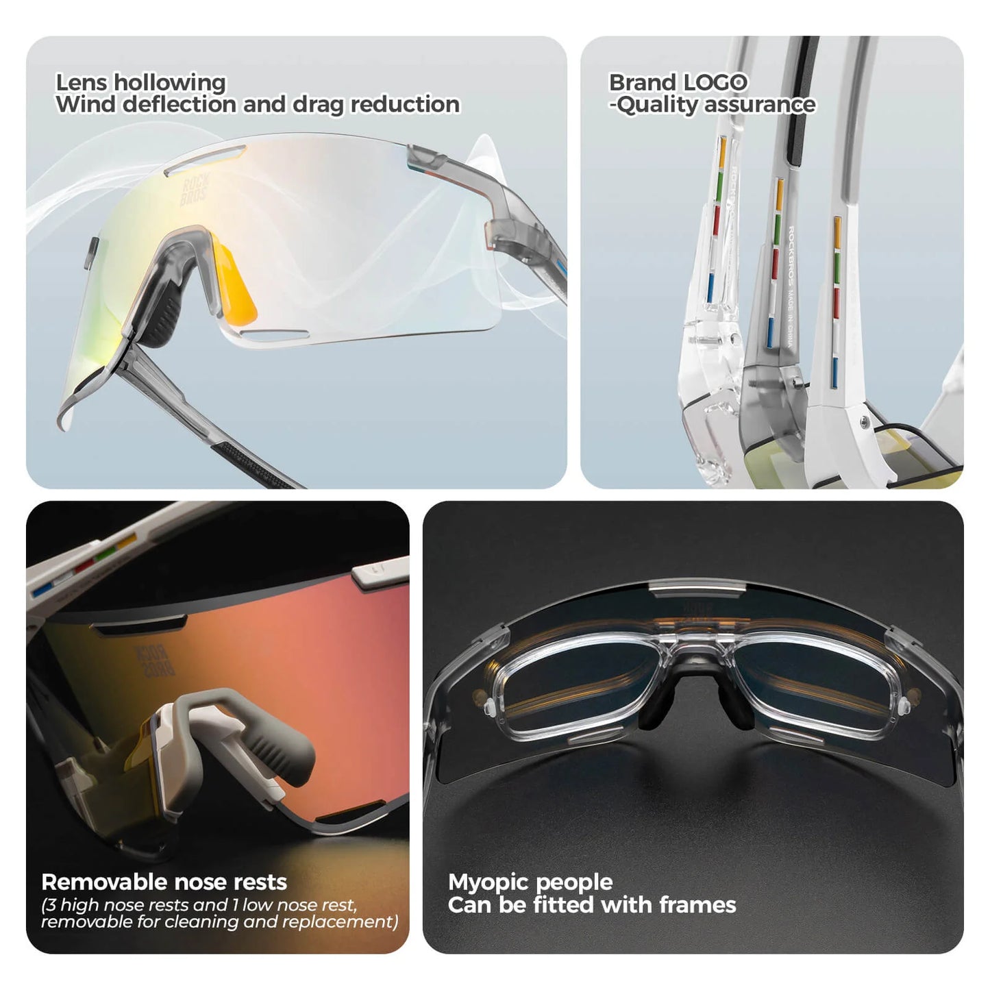 【ROAD TO SKY】 Photochromatic Cycling Sunglasses-BOUNDLESS (includes two extra lenses)
