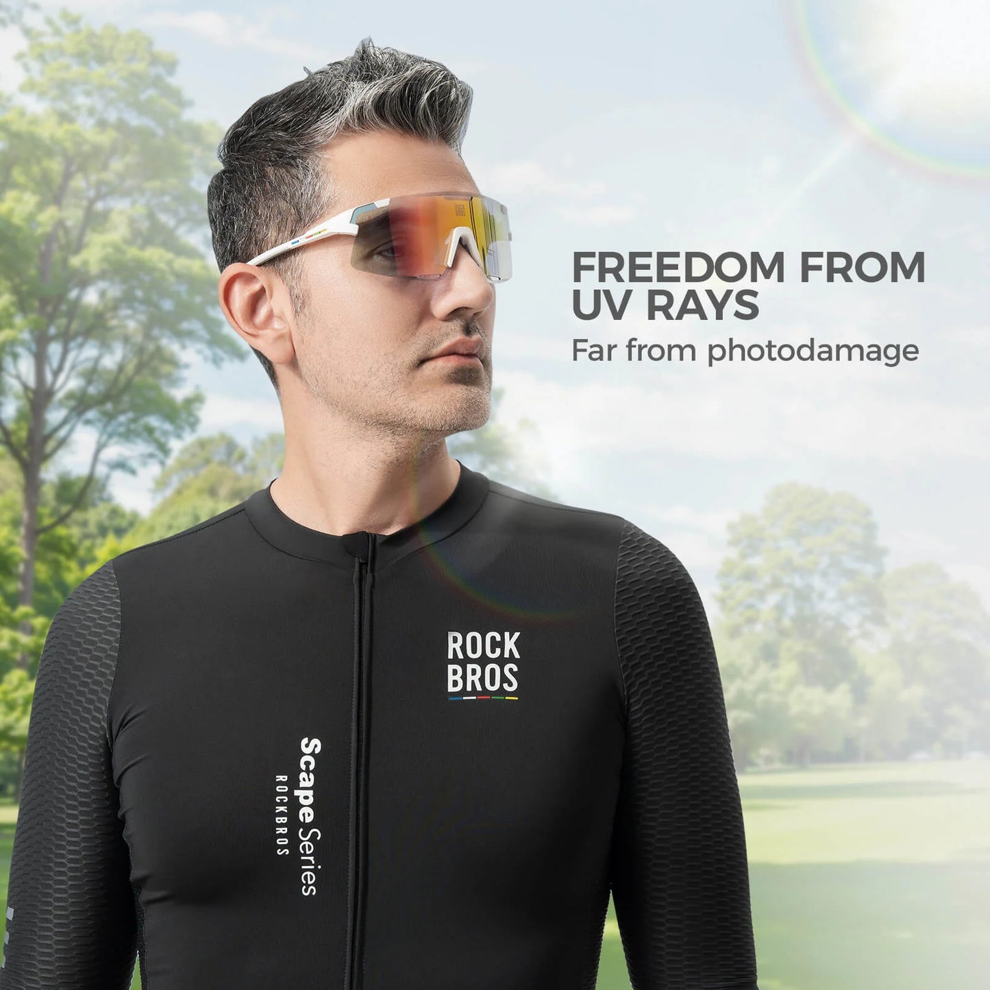 【ROAD TO SKY】 Photochromatic Cycling Sunglasses-BOUNDLESS (includes two extra lenses)