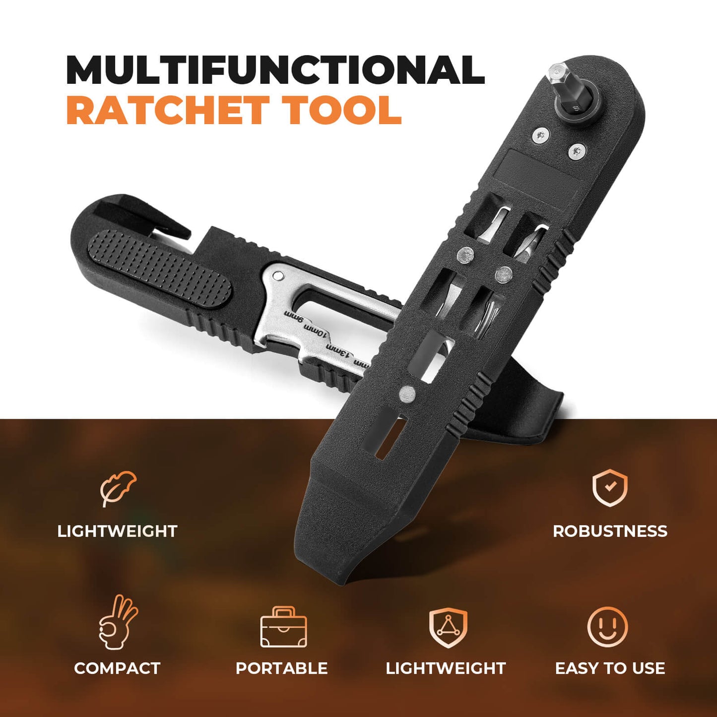 ROCKBROS Bike Bicycle Tire Lever Portable Multi-function Hex Wrench Spoke Hook Tool Kit