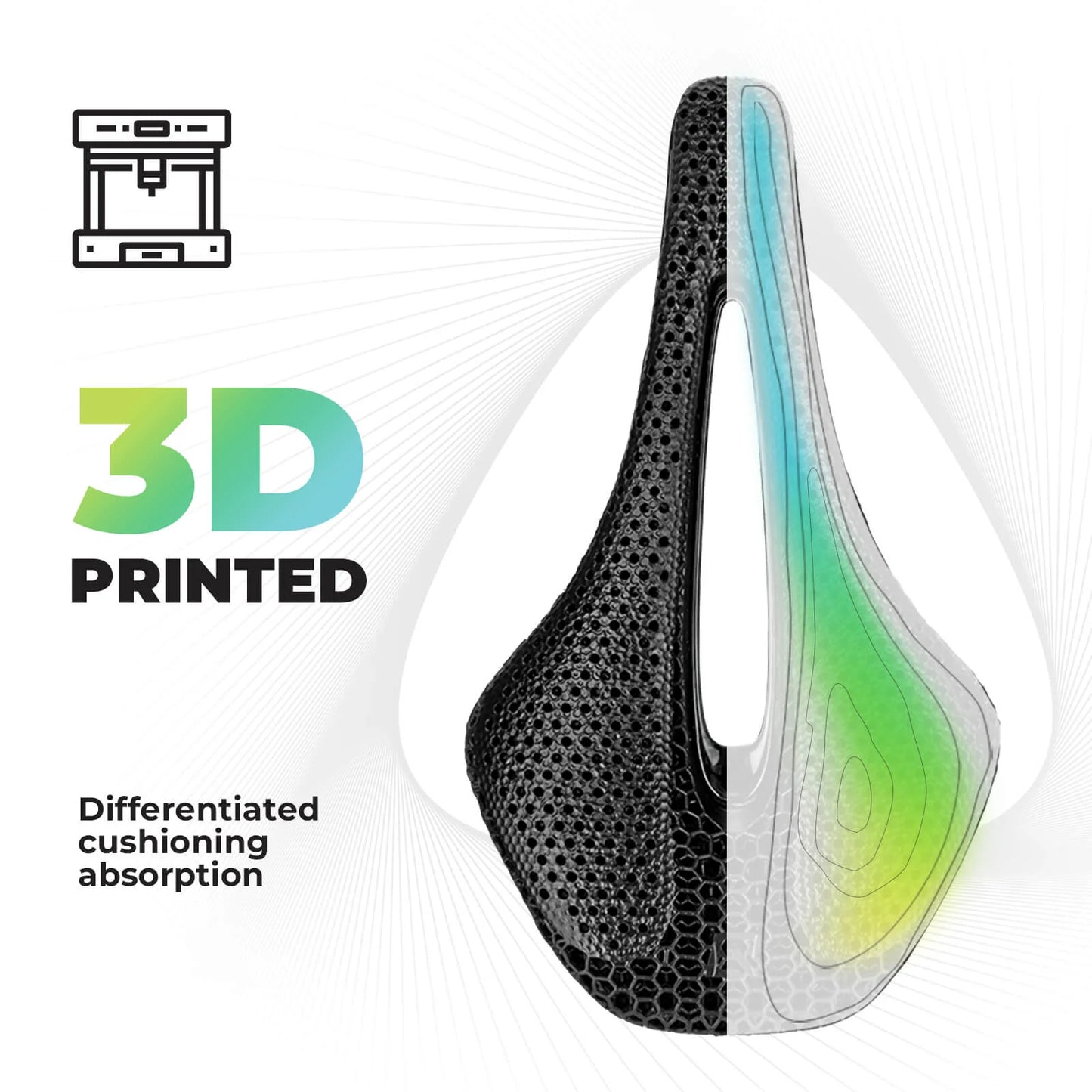 Lightweight Performance Carbon Fiber 3D Printed Bike Saddle