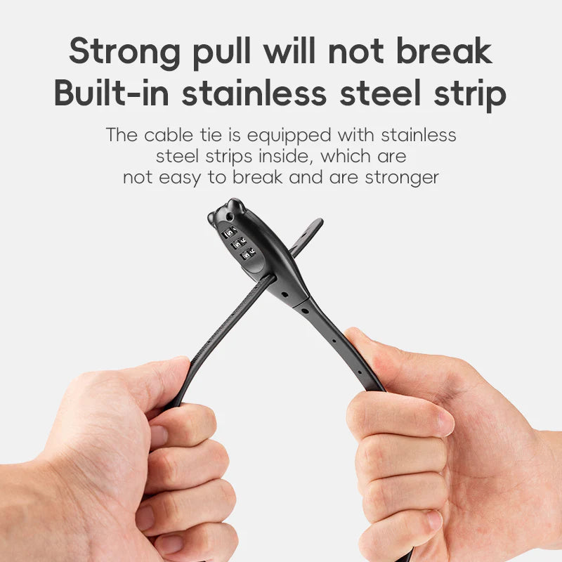 ROCKBROS 3-digit Password Tie Helmet Lock Multipurpose Bicycle Portable Anti-theft Bike Accessories