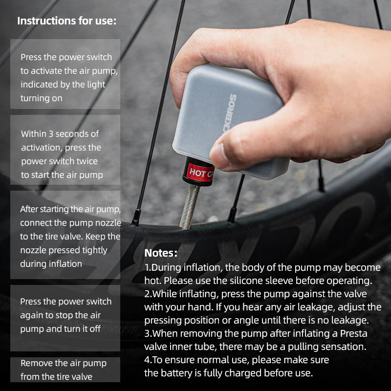 ROCKBROS Mini Electric Bike Pump AS1