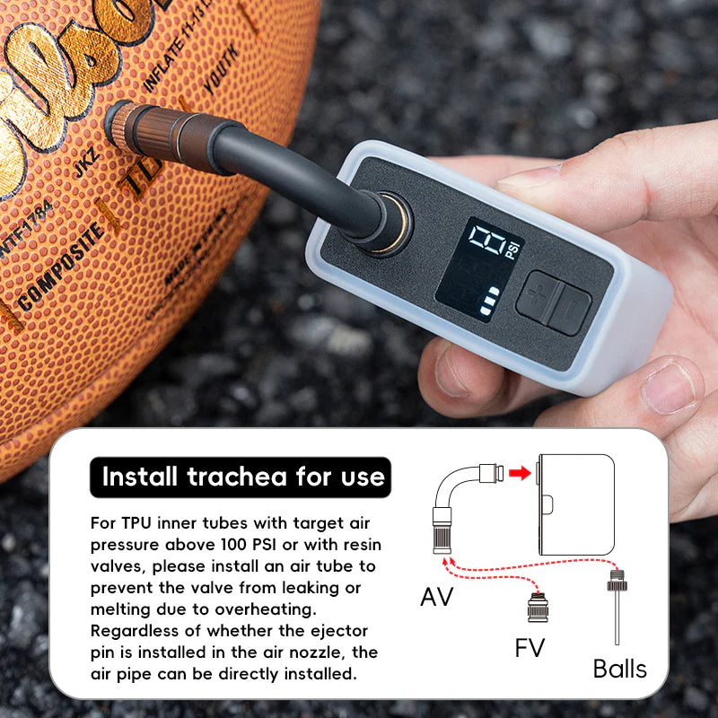 ROCKBROS AS1 PRO Portable Mini Electric Bike Pump - 120PSI with LED Screen