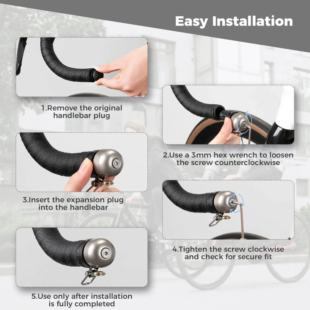 Trigger Bell RockBros Road Bike Bar-End Bell 80dB Brass – Pro Speed Australia