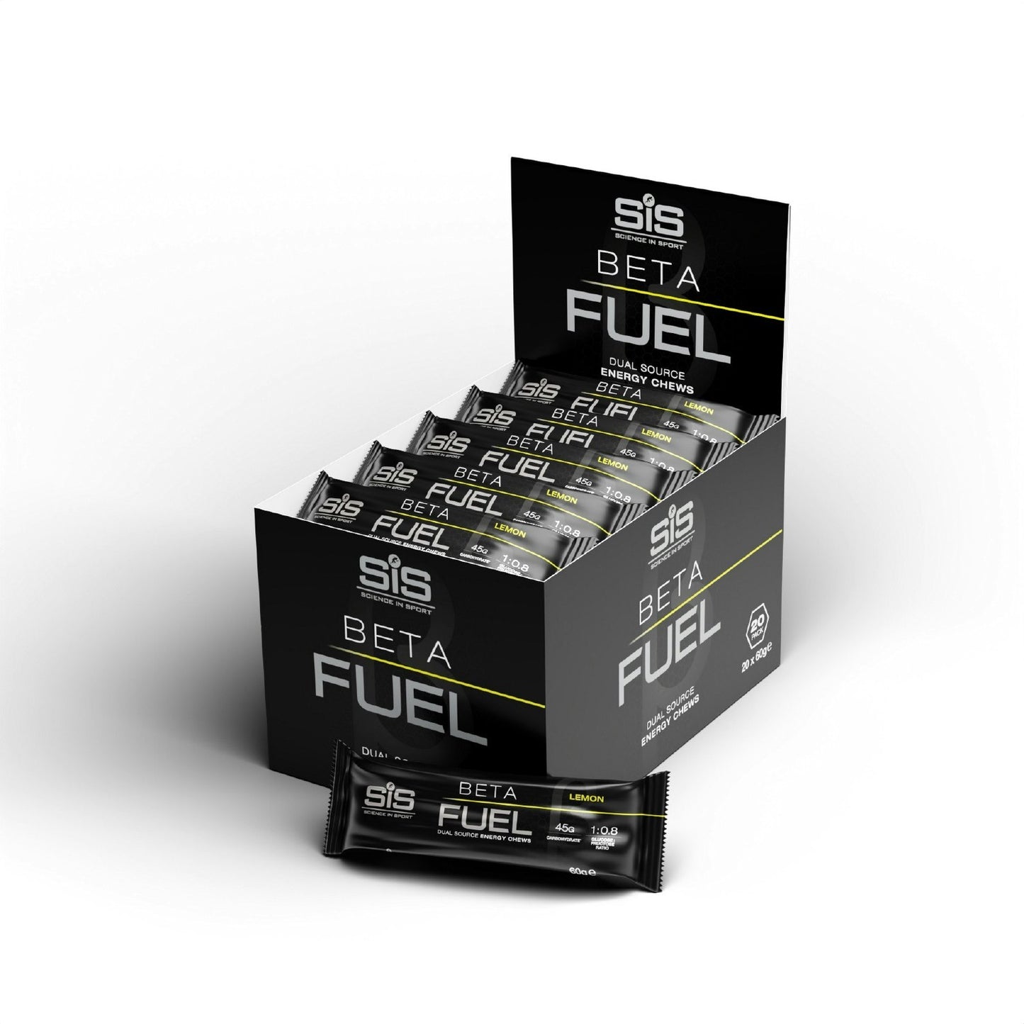 SIS BAR BETA FUEL ENERGY CHEW 20X60GR LEMON