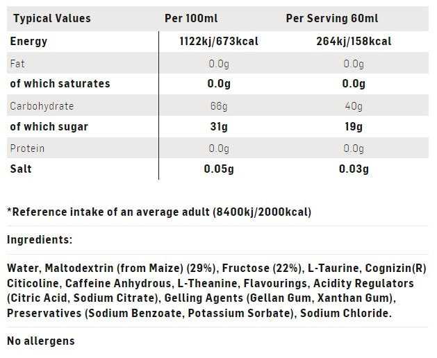 SIS GEL BETA FUEL+ NOOTROPICS 30X60ML LEMON & LIME