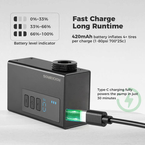 AS240 Portable Electric Air Pump 120PSI with LED Indicator Presta/Schrader Valve